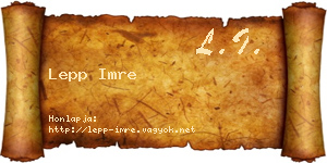Lepp Imre névjegykártya